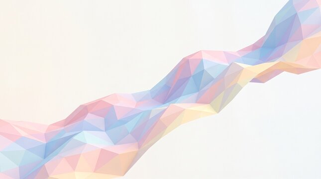 Abstract low poly wave geometric background in pastel colors