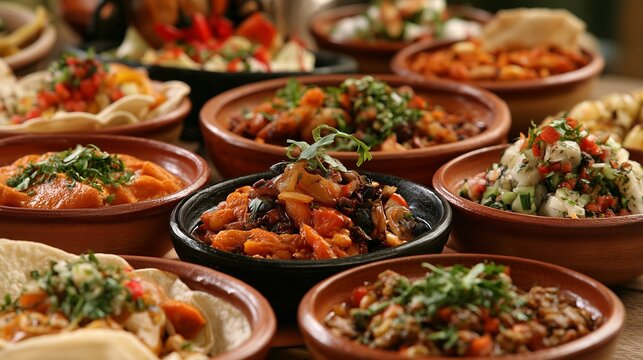 Various dishes displayed on a table during a food event in a local restaurant