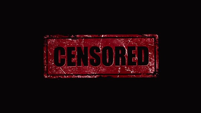 Censored Screen With Red Warning Text on Dark Background, Digital Privacy and Restricted Content Concept