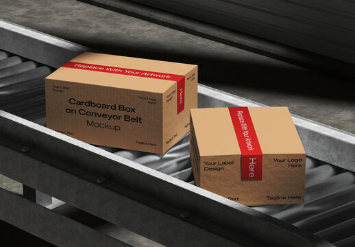 Box On Metal Machine 3D Mockup