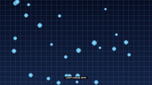 Futuristic digital grid background, glowing blue light stream wipe particles, high-tech data visualization interface for sci-fi motion graphics