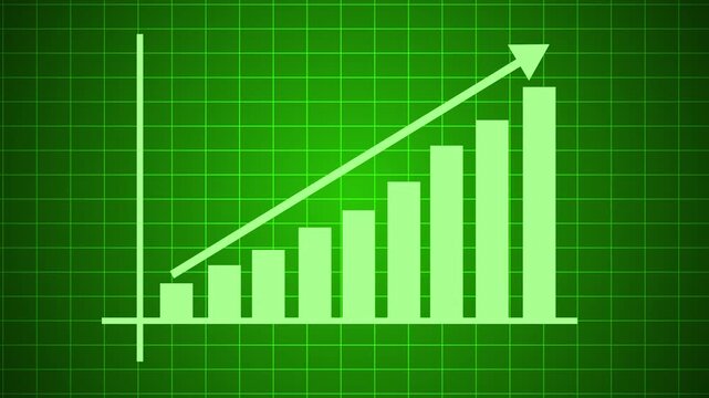 Growing Revenue Bar Chart Animation for Business Analytics Dashboard