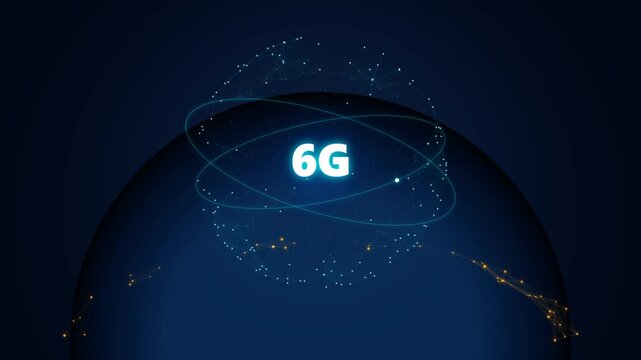 Conceptual visualization of the futuristic 6G wireless communication network connecting the globe with digital data streams