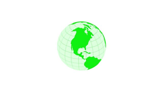 Stylized rotating 3d planet globe earth map animation