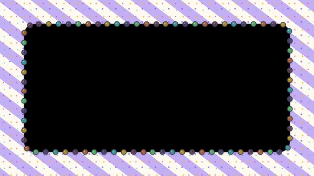 Animated Circus Party Border Frame Loop with Moving Striped Pattern