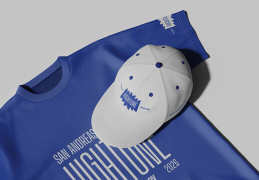 T-Shirt and Cap Mockup