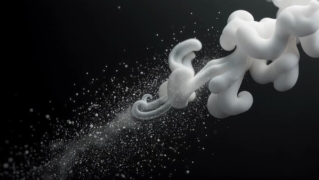 Spectacular White Ink Flowing Through Water