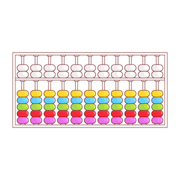 Cute colorful Chinese abacus toy cartoon illustration