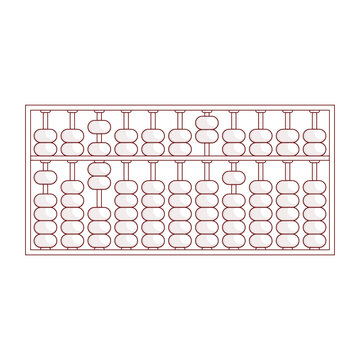 Traditional white abacus cartoon illustration