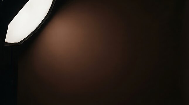 Studio softbox illuminating a dark brown background with a gentle light gradient.