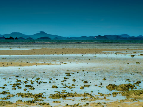 Extreme Low Tide With Ang Thong Archipelago On The Horizon, Ko Samui, Thailand
