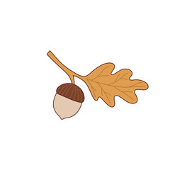 Acorns on Branches Set © Istiqomah