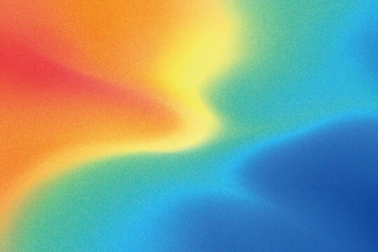 Colorful orange red yellow and cyan grainy gradient wave background