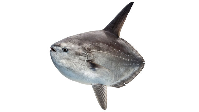 Large rare wild ocean sunfish mola mola marine animal isolated on transparent background