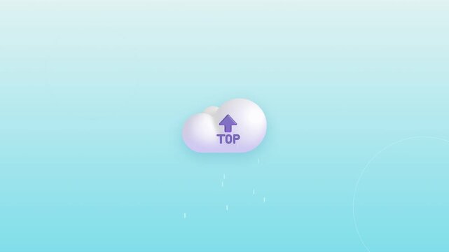 Minimalistic cloud icon with upload arrow on gradient background
