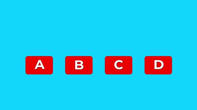 interactive quiz animation with countdown timer and shattering mystery boxes revealing game result.