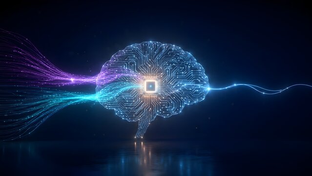 Artificial Intelligence Brain Neural Network Data Processing Concept