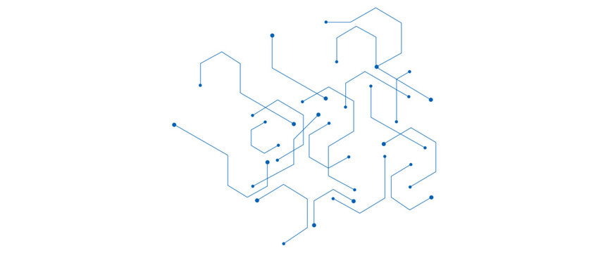Vector hexagons pattern geometric simple hexagonal line and dot elements medical technology illustration background