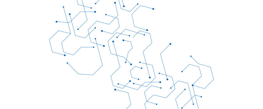 Vector hexagons pattern geometric simple hexagonal line and dot elements medical technology illustration background