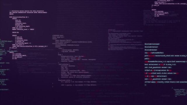 Hacker code overlay for advanced command center screens of Industrial tech. Perfect for retro mainframe and military system visuals.