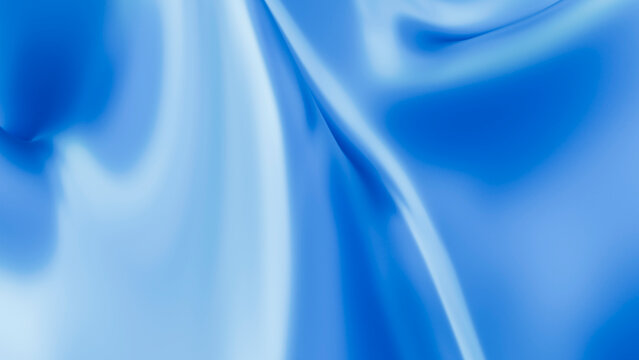 Silky blue fabric with smooth folds and shiny texture