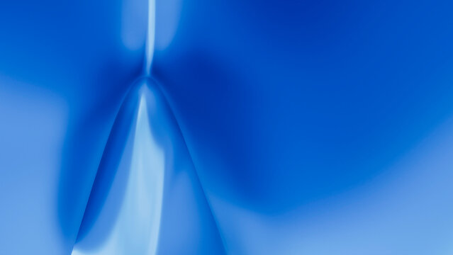 Blue abstract smooth surface with silky folds and gradient tones