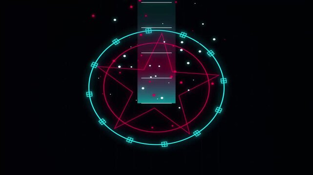 Glowing magic circle for halloween ritual pentagram
