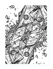 Fototapeta premium Abstract Geometric Crystal Shapes Coloring Page