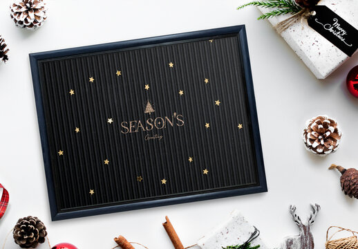 Elegant Holiday Greeting Card Mockup PSD