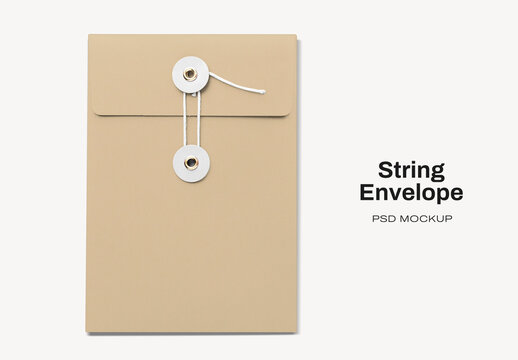 Elegant String Envelope Mockup PSD