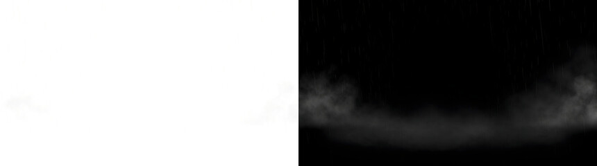 Rain overlay showing faint falling streaks above a thin drifting mist line in PNG, Transparent and Black Background Versions © Seven