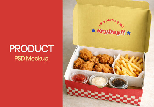 Fried Chicken Meal Mockup PSD