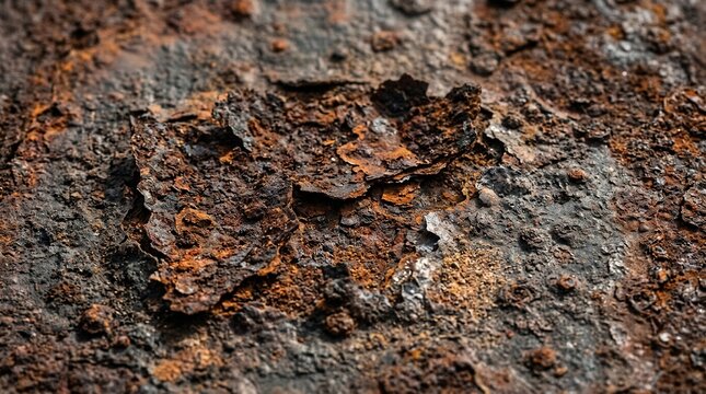 Structural or safety signage background with a rough texture of corrosion and weathered iron rust