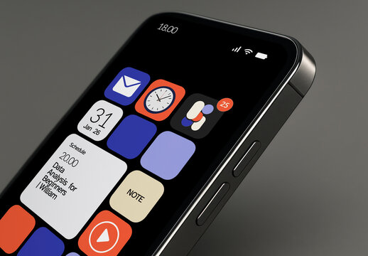 Smartphone App Screen Mockup PSD
