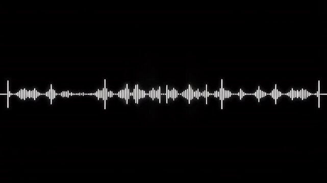 Three distinct sound wave patterns displayed in white against a black background.