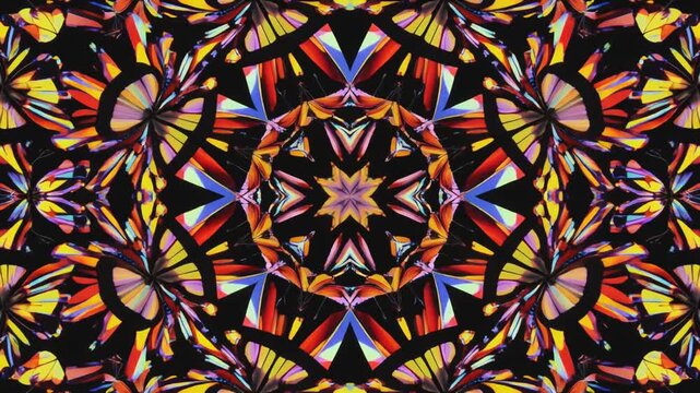 Abstract Kaleidoscope Pattern Symmetrical Butterfly Wings, Psychedelic, Geometric Art