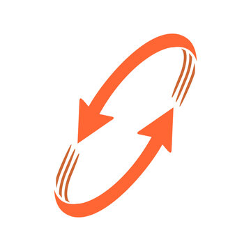 Orange cycle arrows logo icon and modern vector design template | Abstract refresh and sync arrow symbol vector illustration for web and business