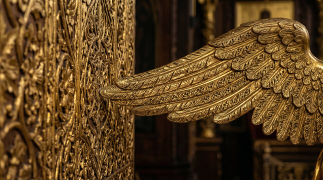 The terrifying, massive golden Cherubim inside the pitch-black Holy of Holies of Solomon&rsquo;s newly built Temple