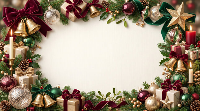 Holiday gift and decoration border frame