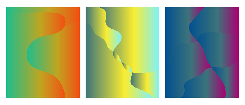 Vivid Liquid Gradient Fluid Wave Vertical Banners Set, Website Header, Wallpaper, Poster Backdrop