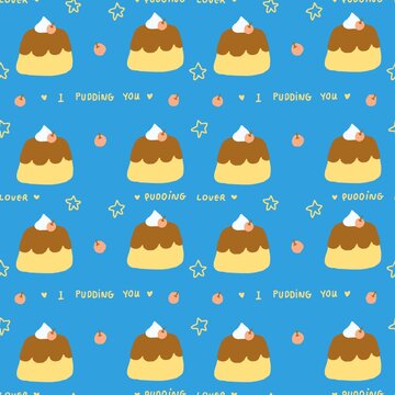 I pudding you dessert cute seamless pattern