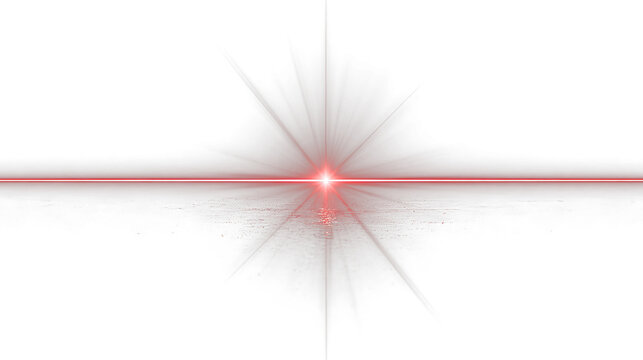 Radiant light beam with soft blue and purple hues emanating from a single point source displayed on transparent background