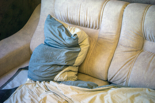 old sagging sofa