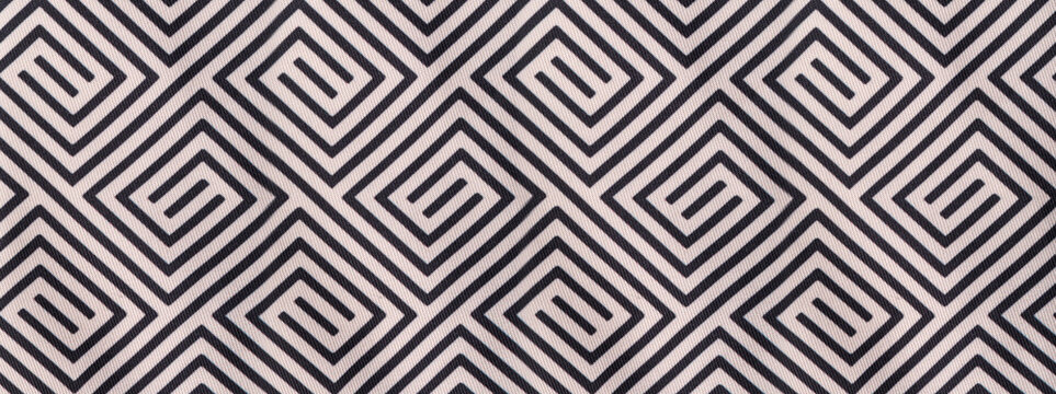 Repeating geometric maze pattern on textile fabric