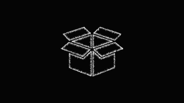 Sketch cardboard material icon animation - smooth progressive reveal