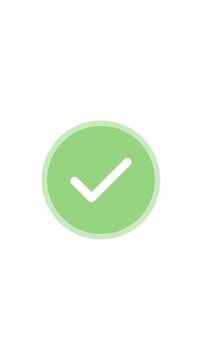 Check mark animation with transparency alpha channel
