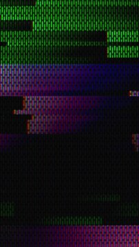 VHS video glitch on CRT TV screen