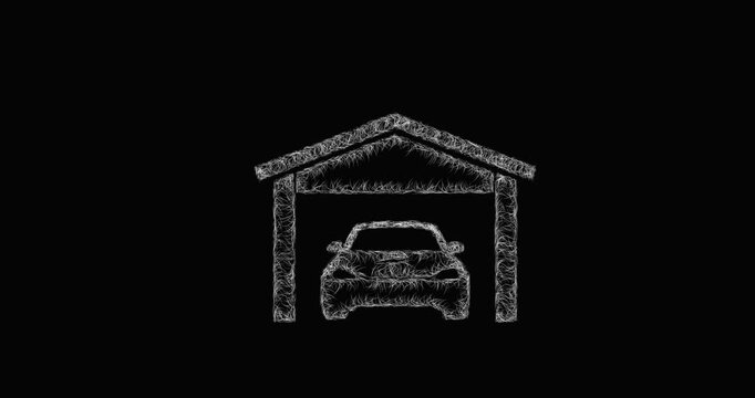 Sketch garage icon animation - smooth progressive reveal