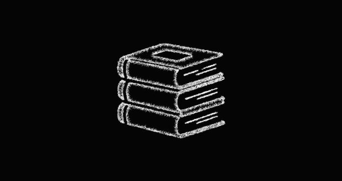 Sketch book stack icon animation - smooth progressive reveal