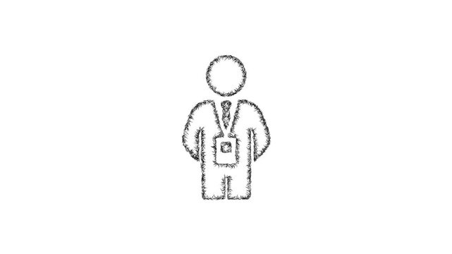 Sketch invigilator icon animation - smooth progressive reveal